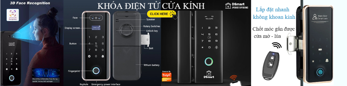 Trang chủ 162 Banner DSmartlock.vn Khóa điện tử cửa kính