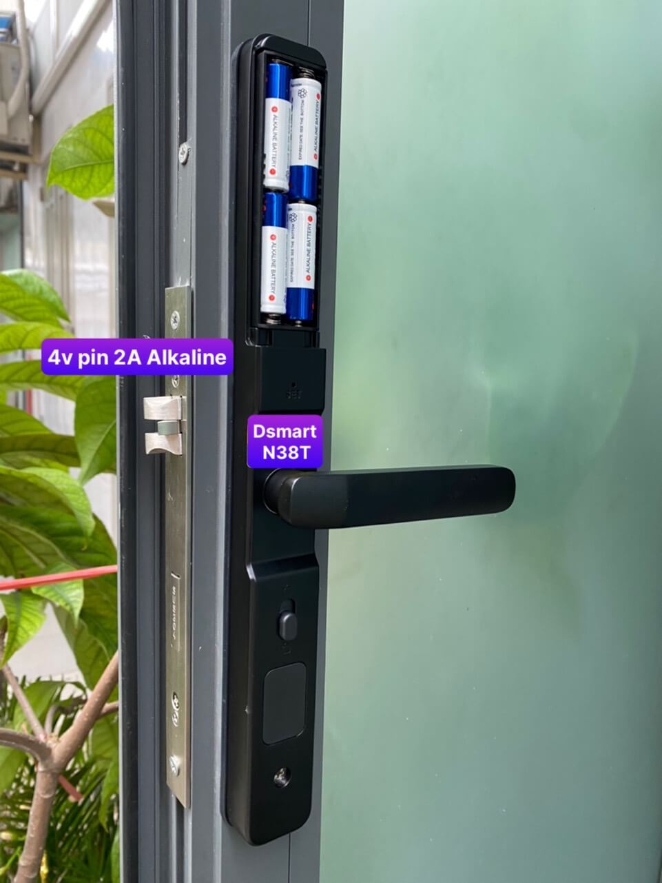 Khóa vân tay cửa nhôm đố nhỏ DSmart N38T App TTlock màu đen Khóa vân tay cửa nhôm đố nhỏ DSmart N38T App TTlock màu đen