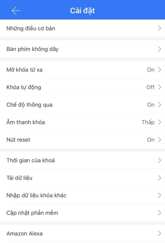 Trang chủ 322 Hình ảnh giao diện cài đặt App DSmart TTLOCK 4