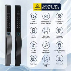 Khóa điện tử vân tay FaceId DSmart NX78Y-F App Tuya 6 Khóa cửa nhôm FaceId DSmart NX78T-F