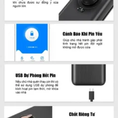 Khóa điện tử vân tay DSmart PL33T cho cửa gỗ, chung cư