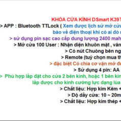 Khóa cửa kính DSmart K39T – Điều khiển từ xa qua ứng dụng thông minh
