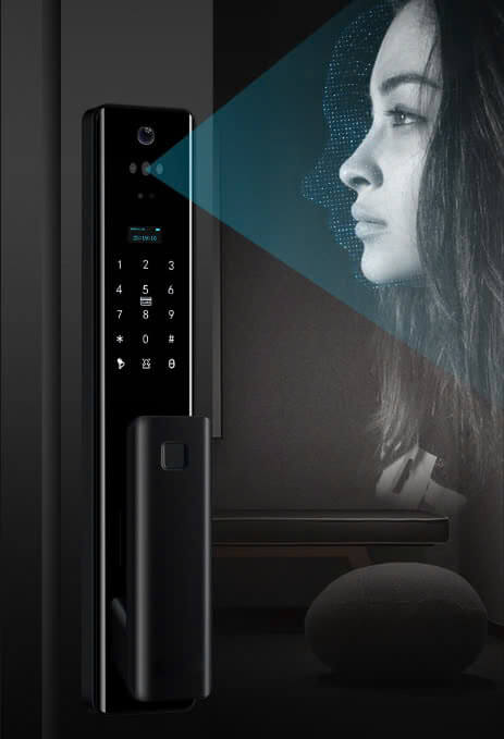 Khóa điện tử cao cấp Cửa nhựa , nhôm FaceID DSmart PLA01T APP TTLock màu đen black Khóa điện tử cao cấp Cửa nhựa , nhôm FaceID DSmart PLA01T APP TTLock màu đen black