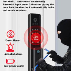 Khóa điện tử Face ID Nhận Dạng Khuôn Mặt DSmart PLA01T 11 Khóa điện tử vân tay Cửa Gỗ FaceID DSmart PLA01T APP TTLock màu đen black