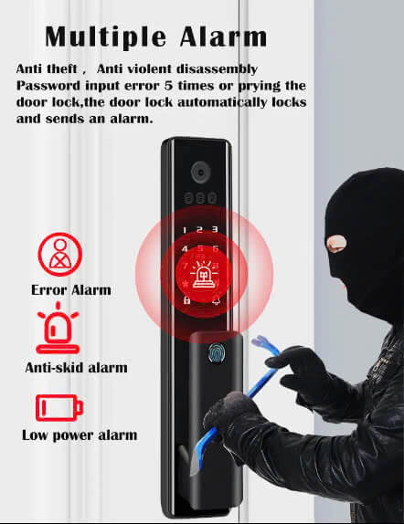 Khóa điện tử vân tay Cửa Gỗ FaceID DSmart PLA01T APP TTLock màu đen black Khóa điện tử vân tay Cửa Gỗ FaceID DSmart PLA01T APP TTLock màu đen black