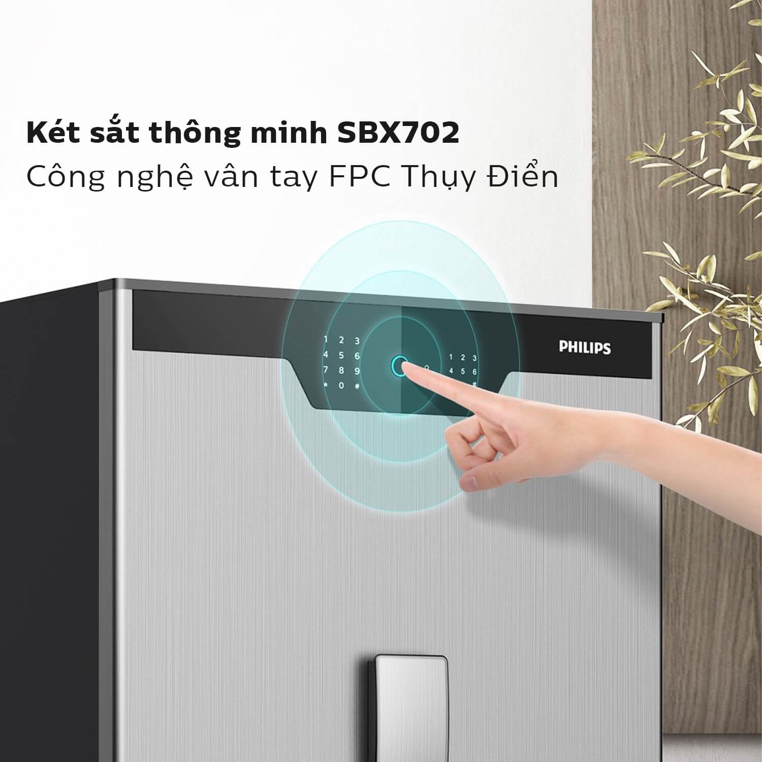Két sắt vân tay mã số Philips SBX702 Két sắt vân tay mã số Philips SBX702