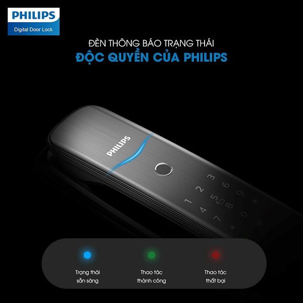 Khóa cửa vân tay có camera Philips DDL702-1HWS Khóa cửa vân tay có camera Philips DDL702-1HWS