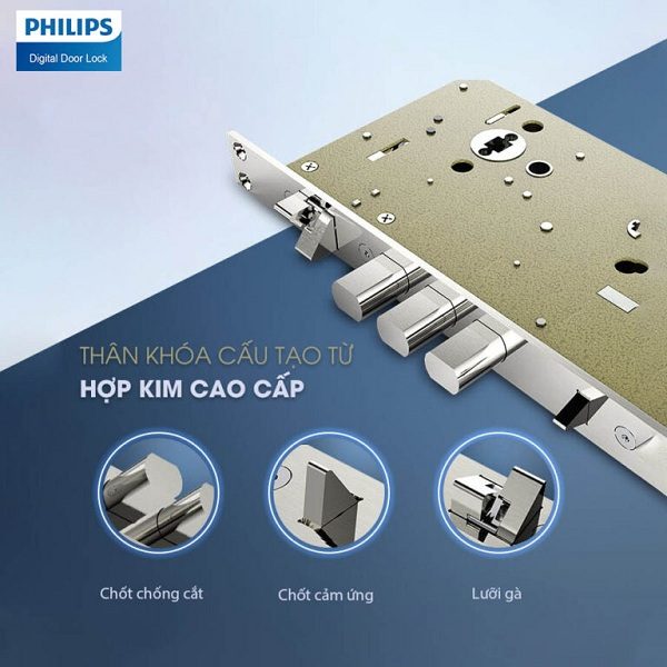 Khóa cửa vân tay có camera Philips DDL702-1HWS Khóa cửa vân tay có camera Philips DDL702-1HWS
