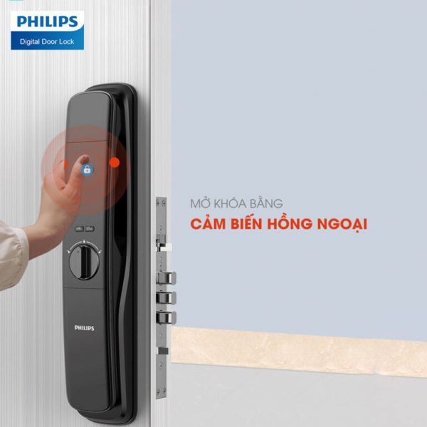 Khóa cửa vân tay có camera Philips DDL702-1HWS Khóa cửa vân tay có camera Philips DDL702-1HWS