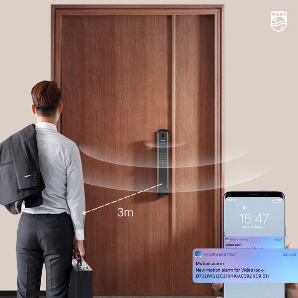 Khóa cửa vân tay có camera Philips DDL702-1HWS Khóa cửa vân tay có camera Philips DDL702-1HWS