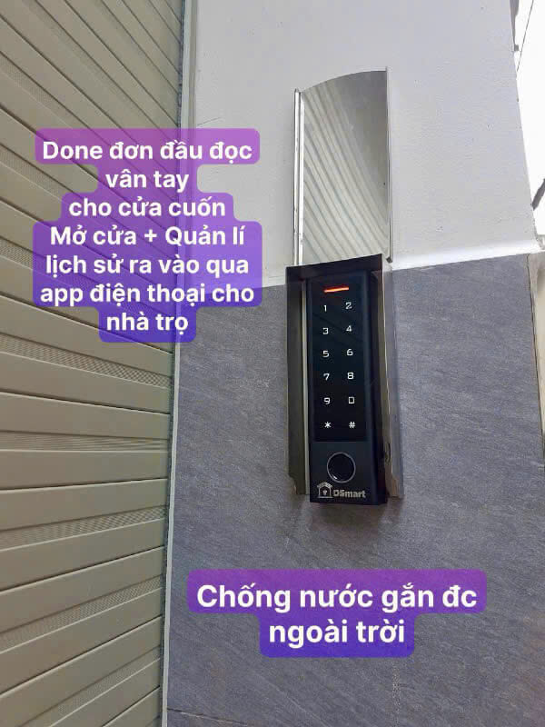 Hộp Che Inox Cho Hệ Thống Kiểm Soát Ra Vào Lắp Đặt Đầu Đọc Vân Tay DSmart Cho Cửa Cuốn