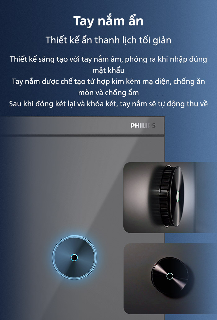 Két Sắt Thông Minh Vân Tay Philips Tay Nắm Ẩn SBX602 Két Sắt Thông Minh Vân Tay Philips Tay Nắm Ẩn SBX602