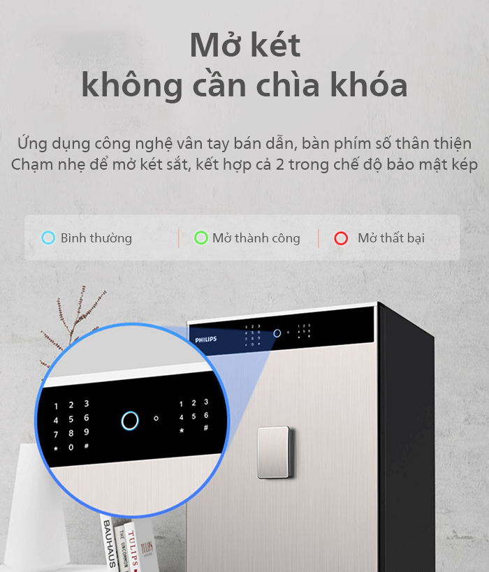 Két Sắt Philips SBX701 Thông Minh Vân Tay Mã Số Két Sắt Philips SBX701 Thông Minh Vân Tay Mã Số