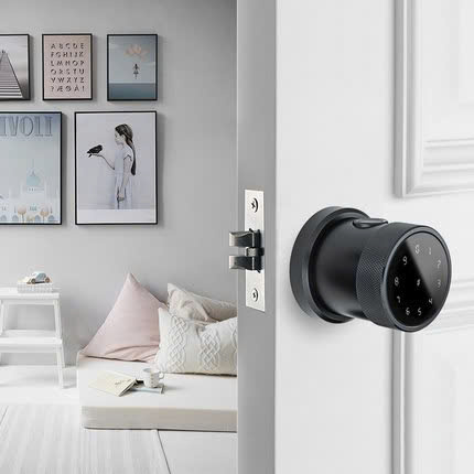 Khóa điện tử thông minh app TTLOCK thay thế tay nắm tròn DSmart NT03T mở cửa từ xa màu đen black Khóa điện tử thông minh app TTLOCK thay thế tay nắm tròn DSmart NT03T mở cửa từ xa màu đen black