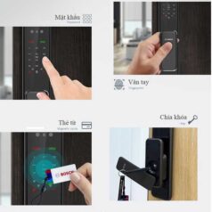 Khóa Điện Tử Vân Tay Push-Pull Bosch EL600 7 Khóa Điện Tử Vân Tay Thẻ Từ Nhiều Cách Mở Khóa Bosch