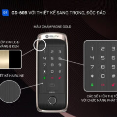 Khóa cửa điện tử vân tay SOLITY GD-60B 5 Cảm biến vân tay hiện đại giúp nhận diện nhanh và bảo mật cao trên khóa cửa kính SOLITY GD-60B.