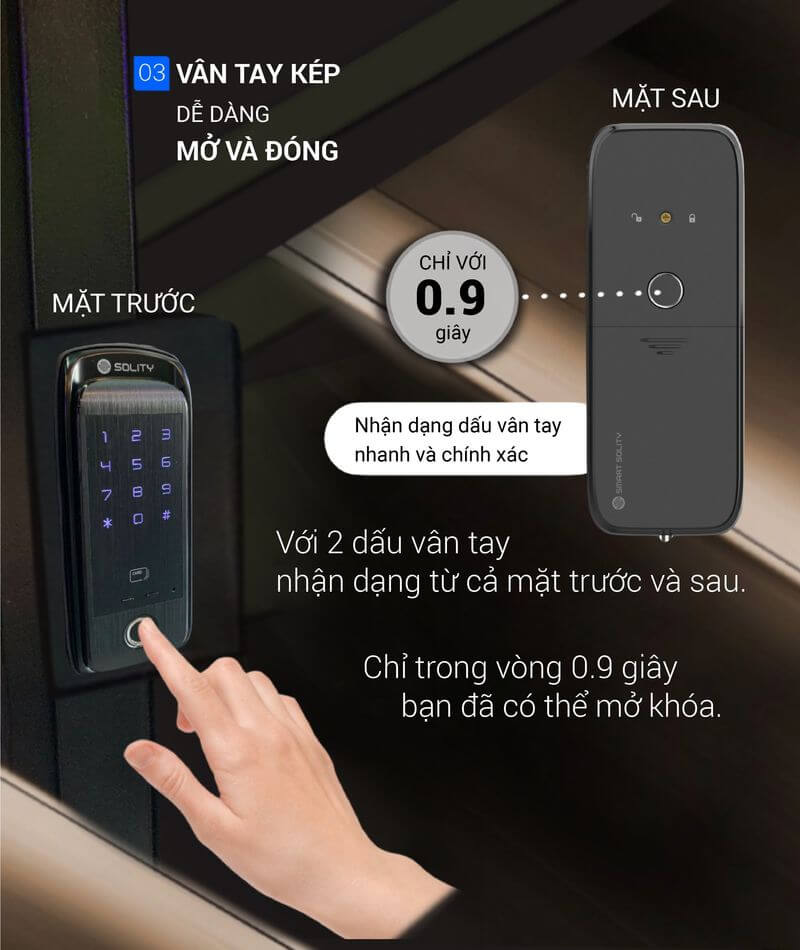 Quản lý khóa cửa kính điện tử SOLITY GD-60B qua điện thoại Ứng dụng di động giúp kiểm soát và quản lý lịch sử mở khóa của SOLITY GD-60B từ xa.