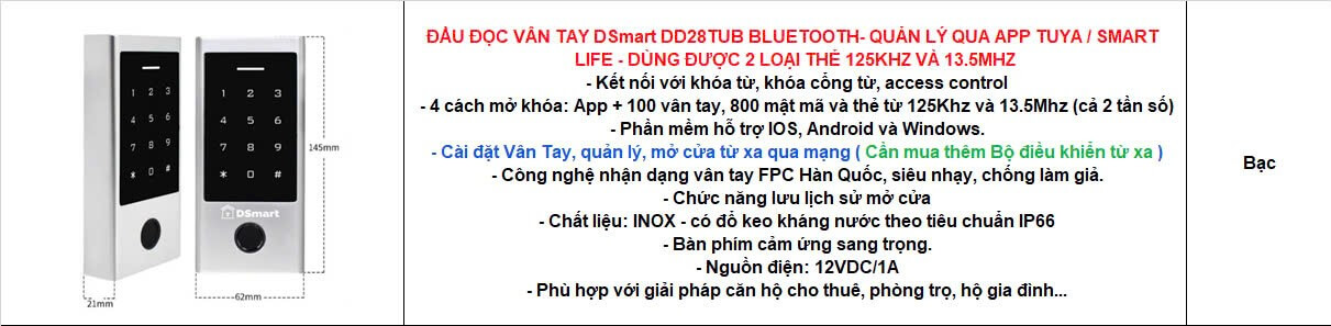 Đầu đọc vân tay DSmart DD28TUB - Bàn phím cảm ứng sang trọng DSmart DD28TUB Bluetooth trang bị bàn phím cảm ứng hiện đại, thao tác mượt mà, độ bền cao.