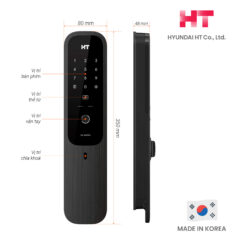 Khóa Hyundai HT TDL-A3001FK màu đen sang trọng với chế độ mở cửa không gây tiếng động.
