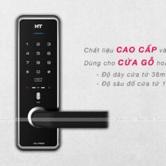 Khóa điện tử Hyundai HT HDL-4700SK lắp trên cửa gỗ tự nhiên