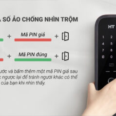 Khóa điện tử Hyundai TDL-A3001FK hỗ trợ mã số ảo chống nhìn trộm khi mở cửa.