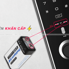 Người dùng sử dụng pin vuông 9V kích nguồn khi khóa hết pin