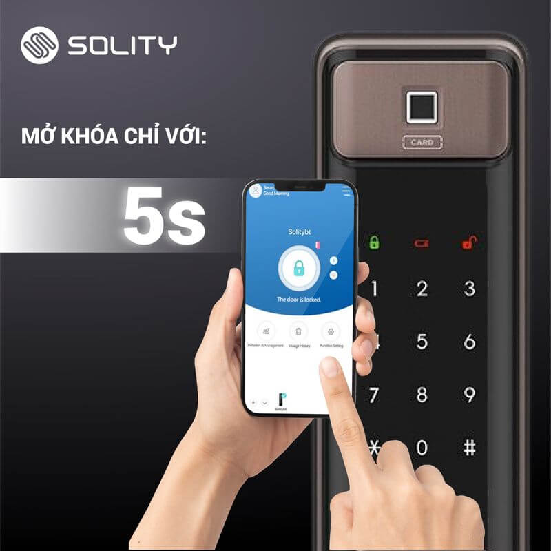 Mở khóa Solity GSP-2000BK bằng thẻ từ Chức năng mở khóa bằng thẻ từ trên Solity GSP-2000BK, tiện lợi và bảo mật