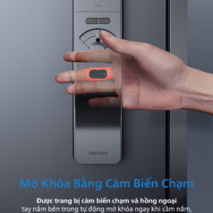 Thiết kế khóa vân tay Philips DDL801-5HBS dạng tay cầm ngang sang trọng, hiện đại