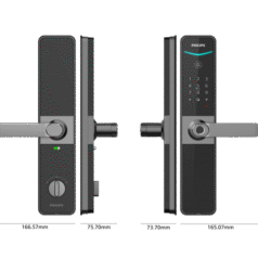 Hình ảnh mặt trong khóa Philips DDL610, hiển thị thông số kỹ thuật rõ ràng