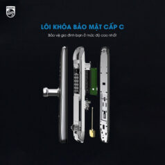 Cảm biến vân tay tích hợp trên tay cầm giúp mở khóa nhanh chóng và tiện lợi.