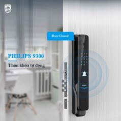 Khóa cửa điện tử Philips 9300 với thiết kế mặt phẳng sang trọng, không tay cầm truyền thống