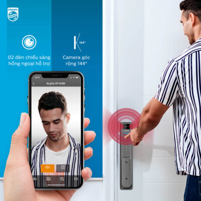 Top Mẫu Khóa Vân Tay Thông Minh Bán Chạy 2025 | DSmartLock.vn 36 Khóa Philips Alpha V-5HWS gửi cảnh báo khi pin yếu để người dùng thay pin kịp thời