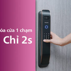 Hình ảnh khóa Philips DDL303-VP tích hợp camera HD, giúp quan sát rõ ràng người đến cửa.
