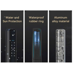 DSmart N52T – Khóa vân tay cửa nhôm chống nước ngoài trời 7 Khóa Vân Tay cửa nhôm DSmart N52T chống mưa màu đen xám