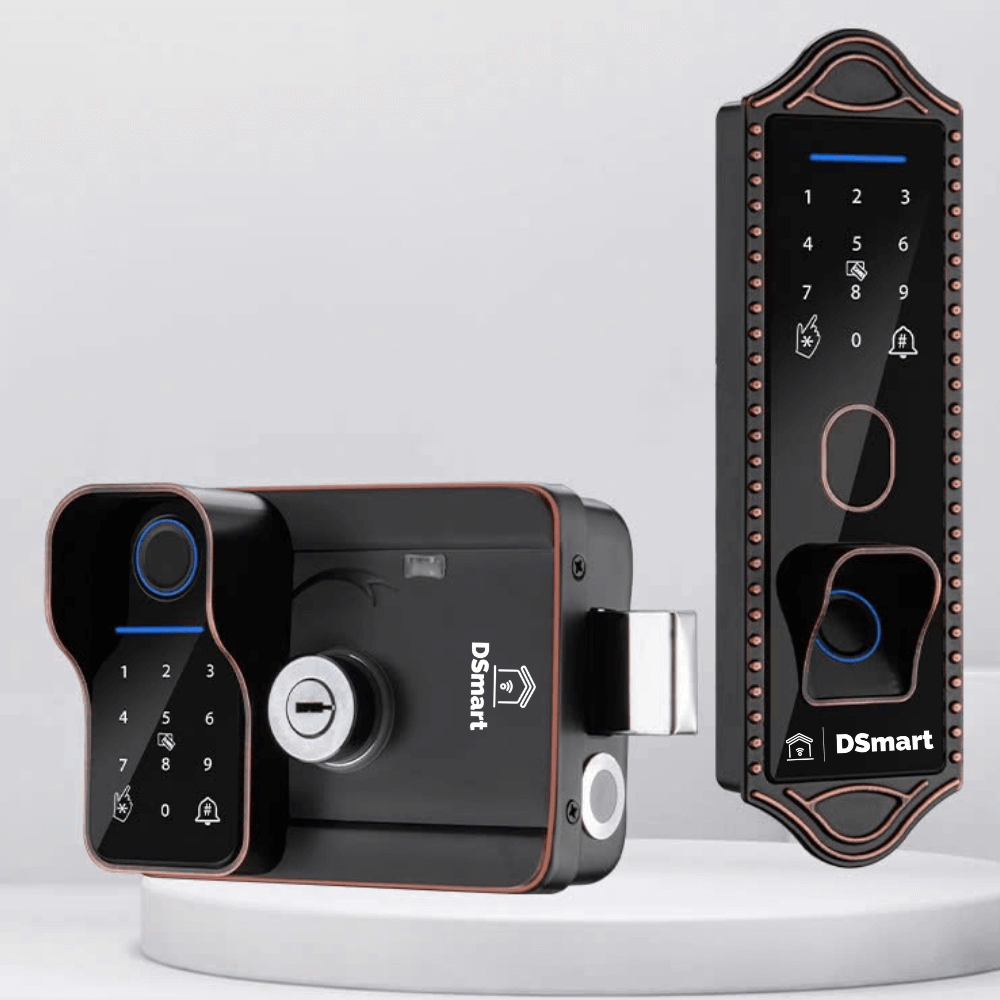 Khóa cửa cổng cổ điển TTLock 2 mặt Khóa vân tay cửa nhôm đúc cổ điển chống nước ngoài trời