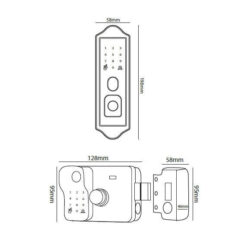 KHÓA CỬA CỔNG 2 MẶT VÂN TAY TTLOCK 2C79T CỔ ĐIỂN 9 Hình ảnh kích thước khóa 2C79T gắn ngoài trời chống nắng mưa