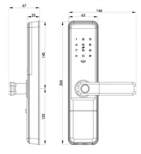 Khóa điện tử PN12T DSmart mở bằng vân tay, mã số, thẻ từ Khóa điện tử PN12T DSmart phù hợp cửa gia đình, văn phòng
