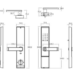 DSmart PL12T Khóa điện tử vân tay cho cửa gỗ và căn hộ 6 khóa điện tử thông minh sang trọng cho cửa gỗ DSmart PL12T