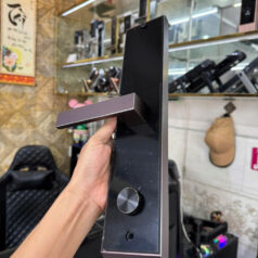 Khóa điện tử vân tay PLC02T nhôm CNC nguyên khối 8 Khóa vân tay cửa chống cháy, cửa composite PLC02T chống nước