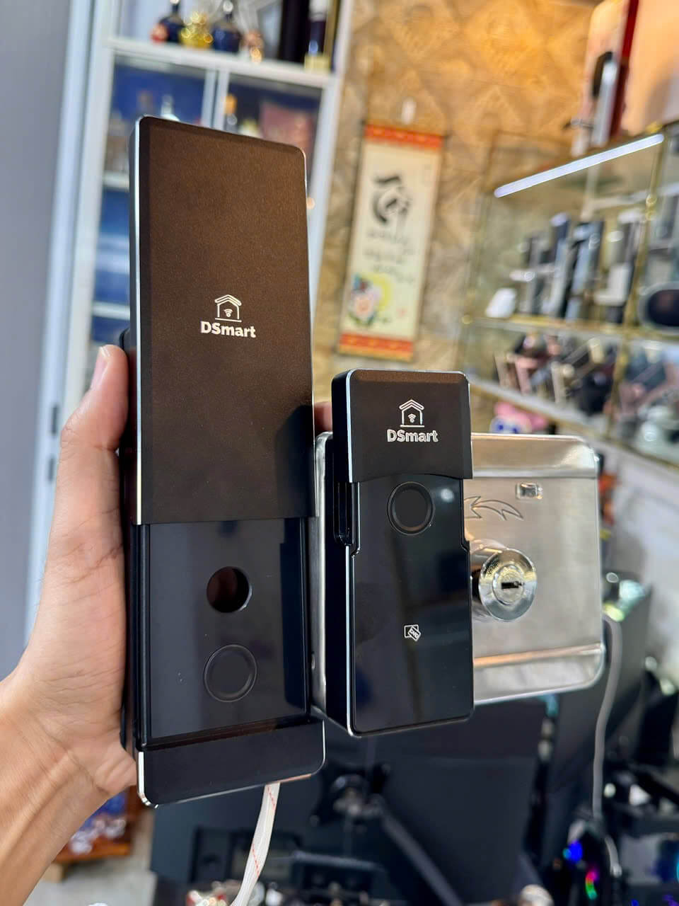 Khóa điện tử cửa sắt vân tay DSmart 2C68T khóa cửa sắt ngoài trời DSmart 2C68T